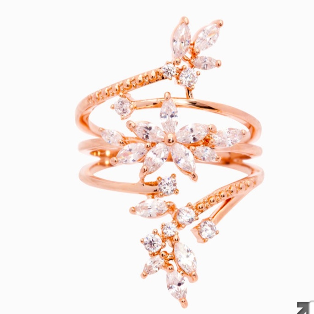 Last One! 14K Rose Gold Plated Floral Ring